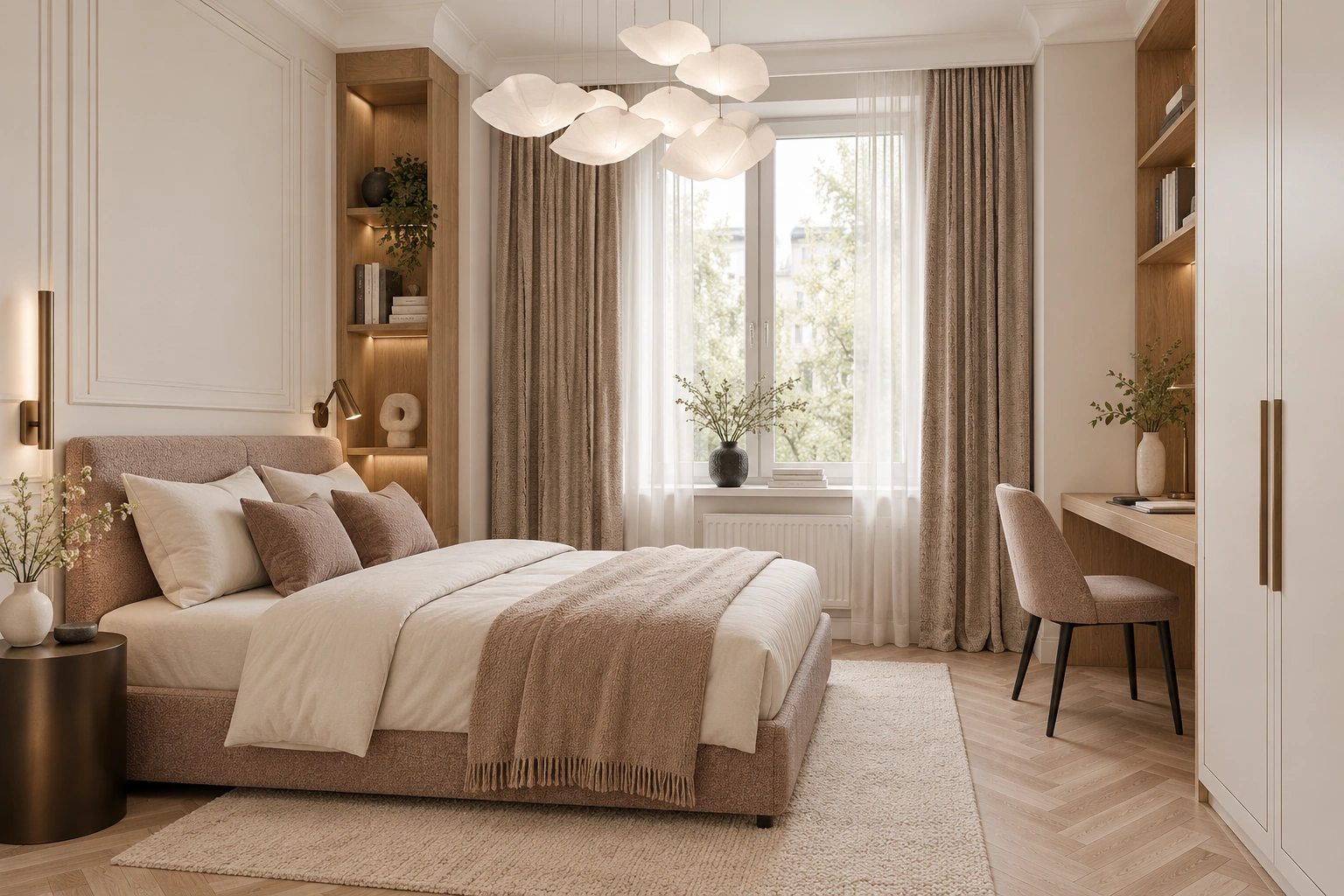 Неоклассика, 120 м²: гостевая спальня